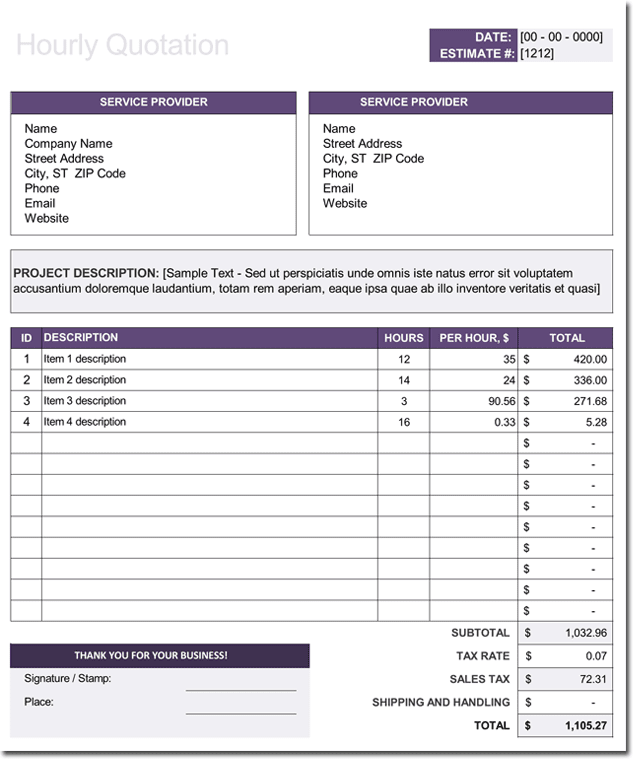 Freight Forwarding Quotation Format In Excel Invoice Template