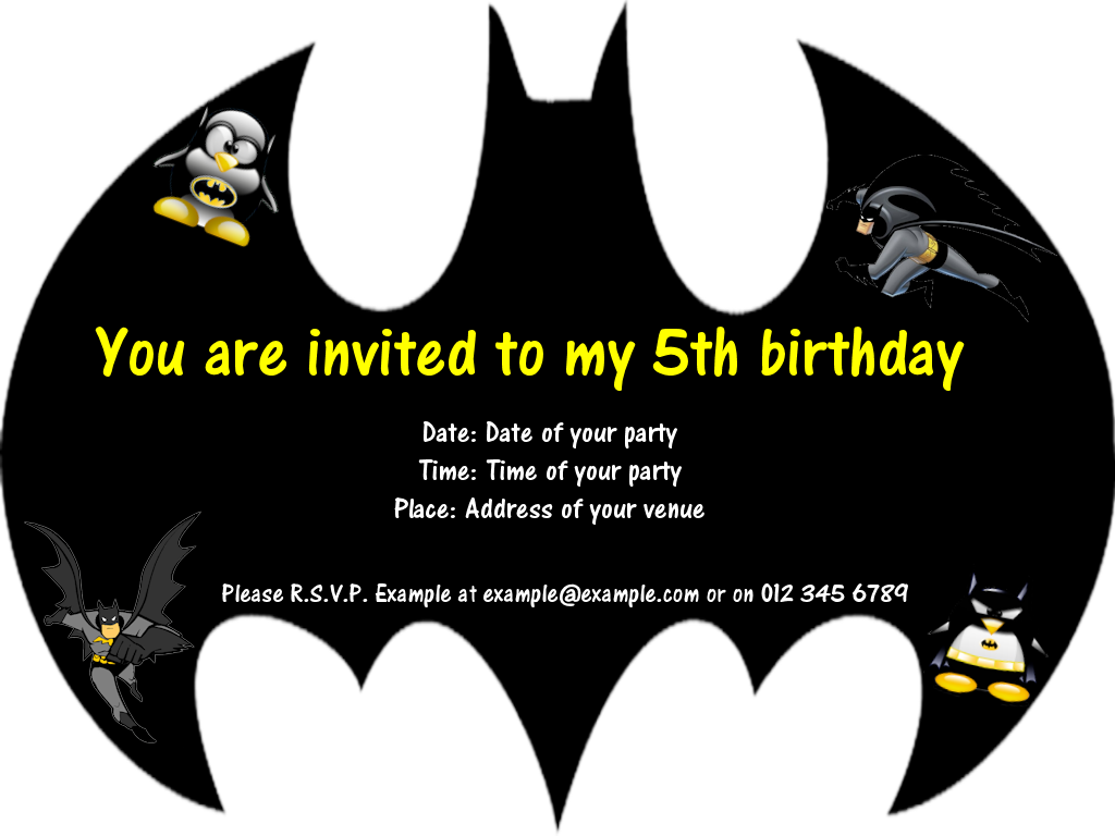 Batman Birthday Invitation Templates Free