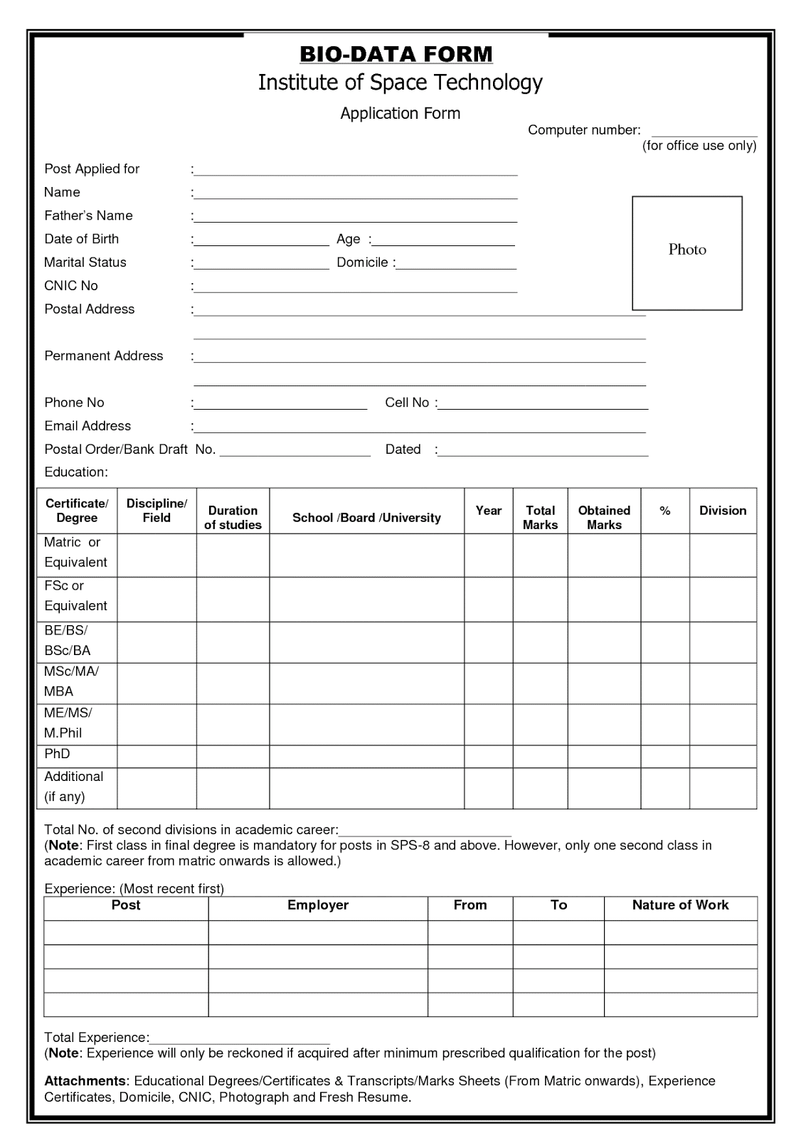 Biodata Format | This is My Blog