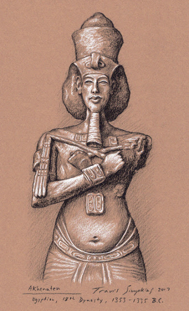 Akhenaten. Ancient Egyptian Pharaoh. 1353-1335 B.C. Amarna Period. by Travis Simpkins