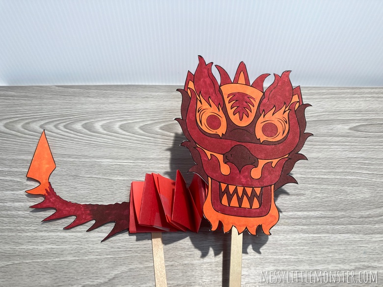 Chinese New Year Dragon Puppet (with template!) Messy Little Monster