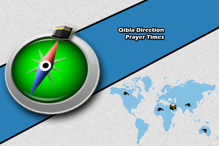 Qibla direction with Qibla compass