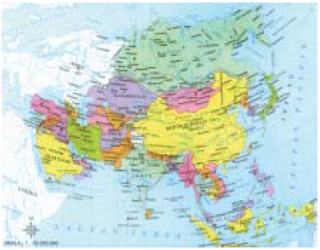 Bentang Alam, Batas-Batas, Nama-Nama Negara serta Gambar Peta Wilayah dan Perwilayahan Benua Asia