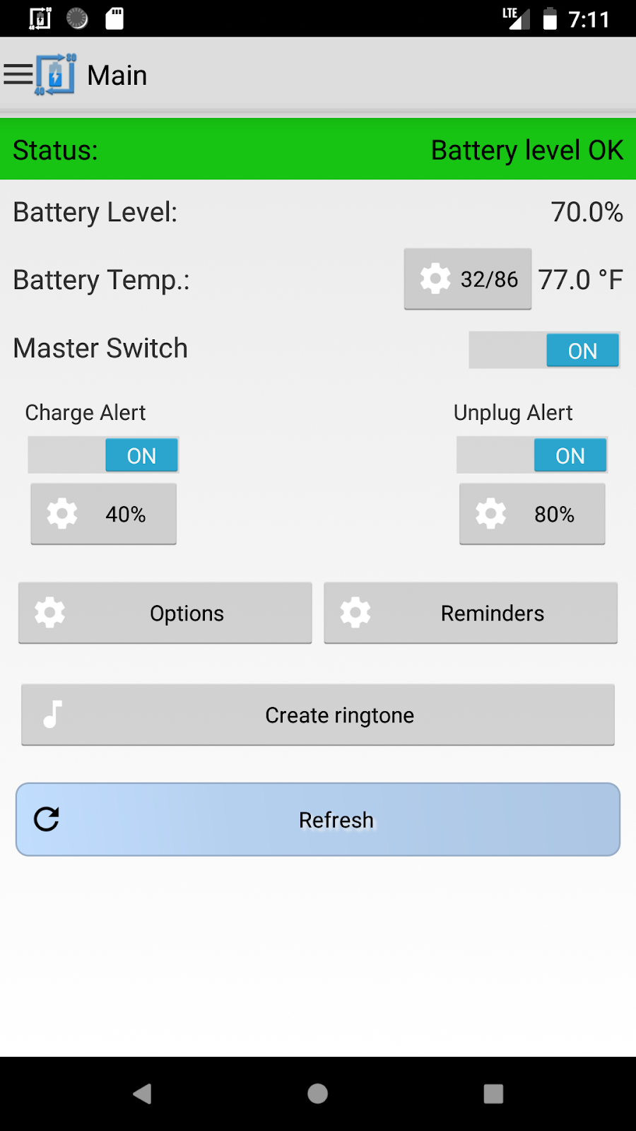Battery Alert 40-80: Screenshots