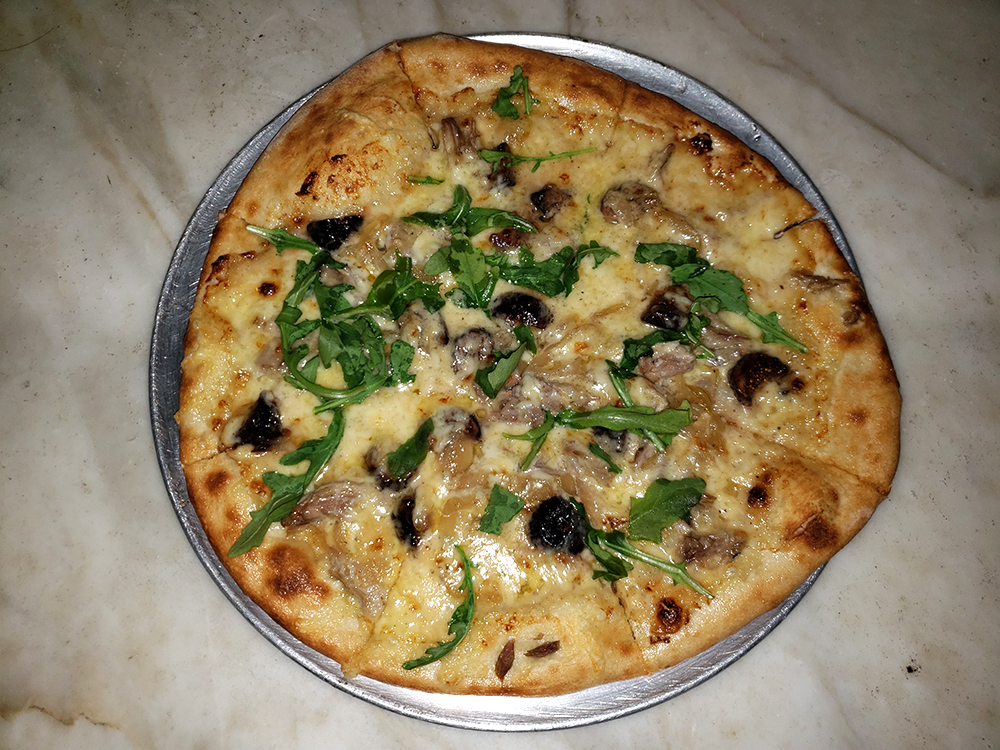 The Duck Confit Pizza from The Silly Goose in Memphis, TN