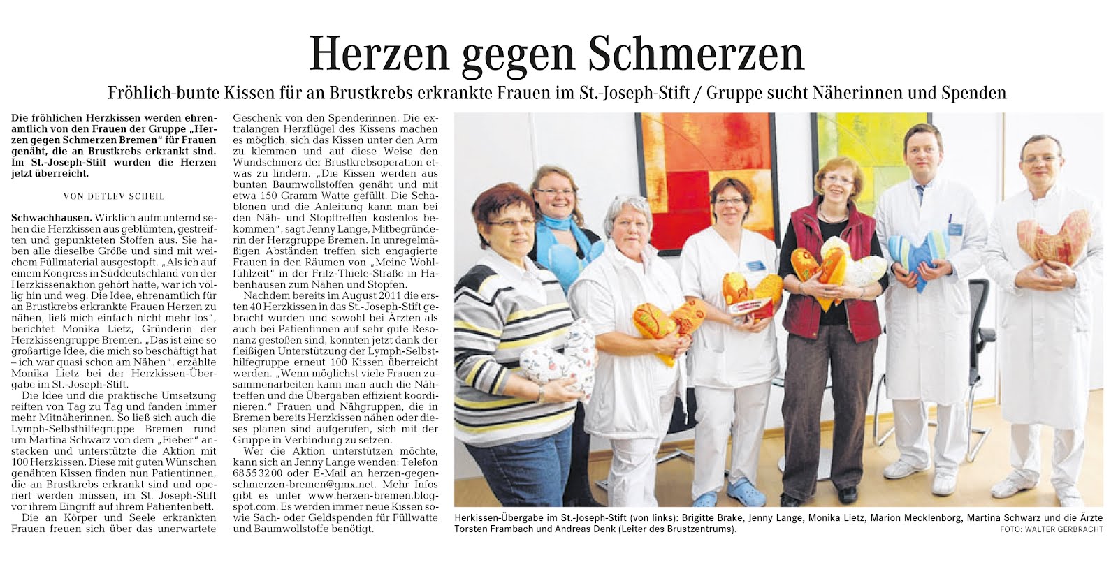 Herzen gegen Schmerzen | Bremen: Presse die 2te