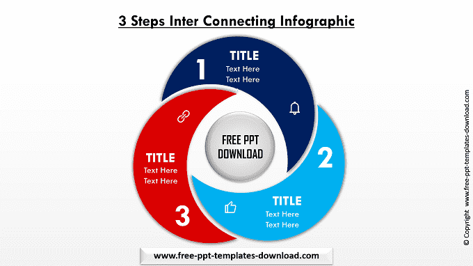 3 Steps Interconnecting Infographic Template Download
