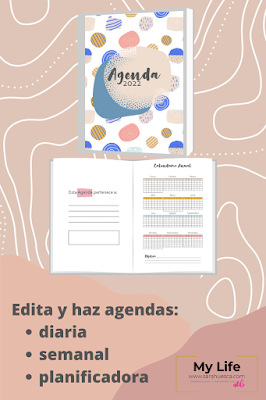 MY LIFE: AGENDA 2022 PARA EDITAR E IMPRIMIR