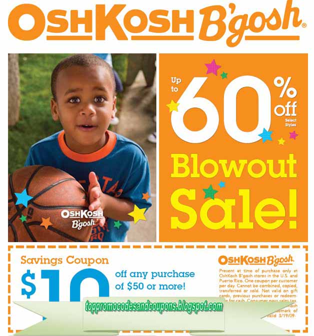 Free Promo Codes and Coupons 2021 OshKosh B'gosh Coupons