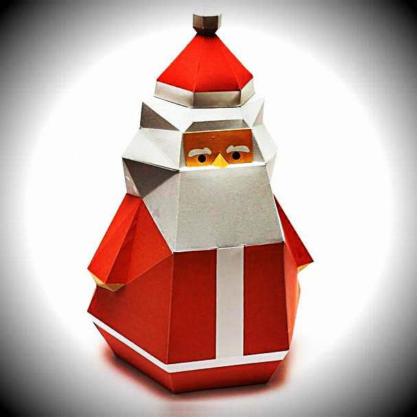 PAPERMAU Christmas Time Santa Claus Ornament Paper Toy by Moo Hive
