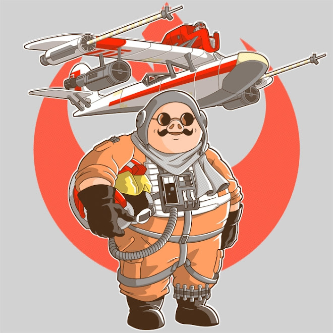 Today's T: 今日のもしも、紅の豚が、「スター・ウォーズ」の反乱同盟軍のパイロットだったなら…? ! Tシャツ