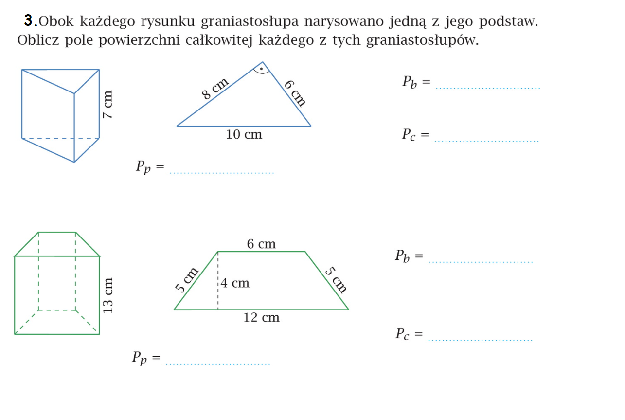 Pole I Objętość Graniastosłupa Sprawdzian Klasa 6 matmaniegryzie.blogspot.com