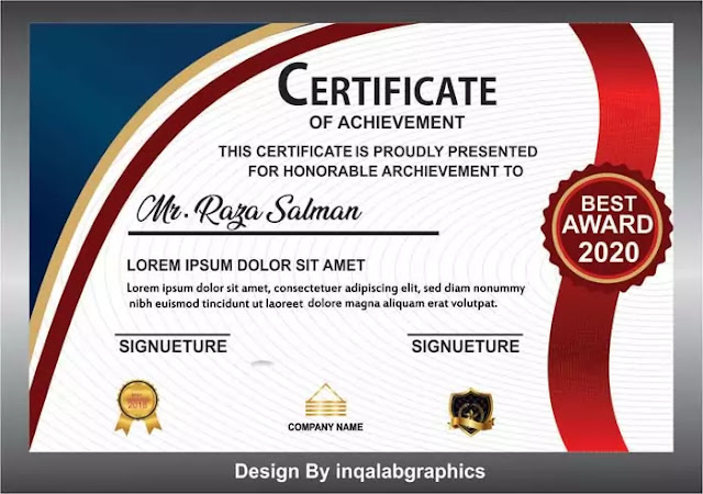 Certificate Design - Free PSD and Cdr file Graphic Design Certificate