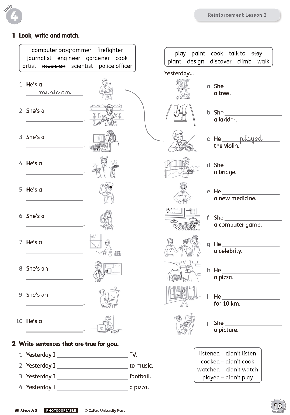 PENYAENGLISH REINFORCEMENT AND EXTENSION WORKSHEETS 5