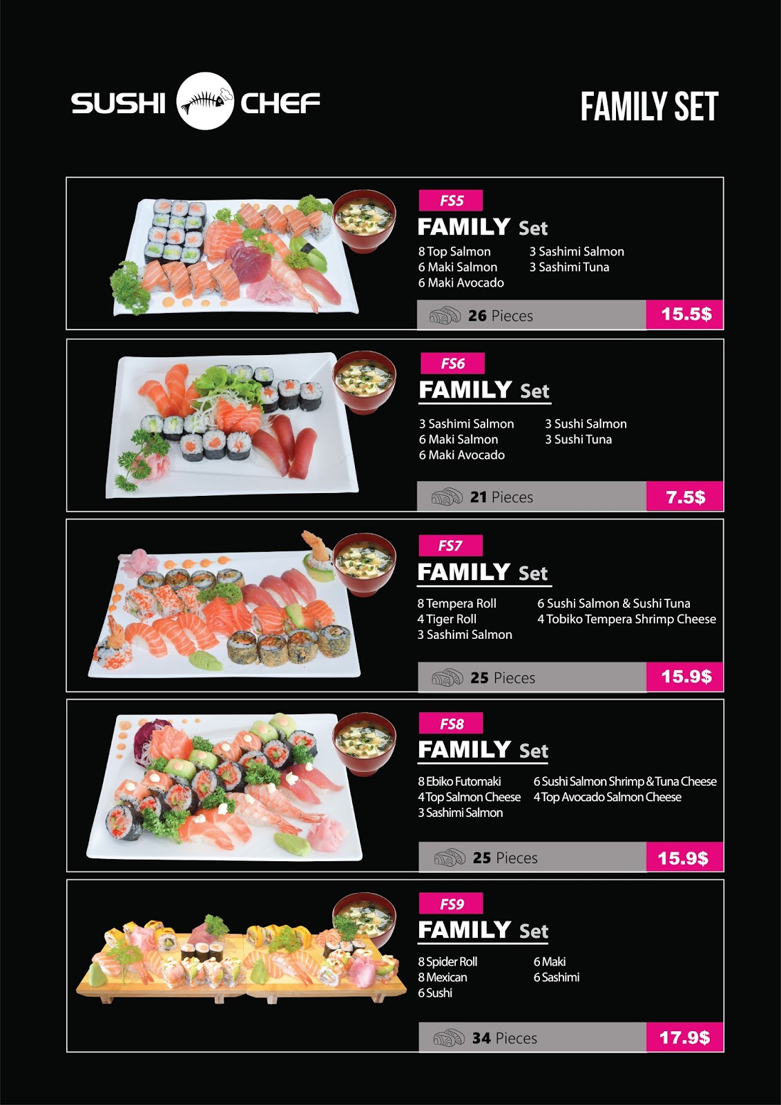 [Menu] Sushi Chef - The Japanese restaurant in Cambodia (22nd, April