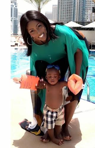 Tiwa Savage & Son Having Fun In Dubai