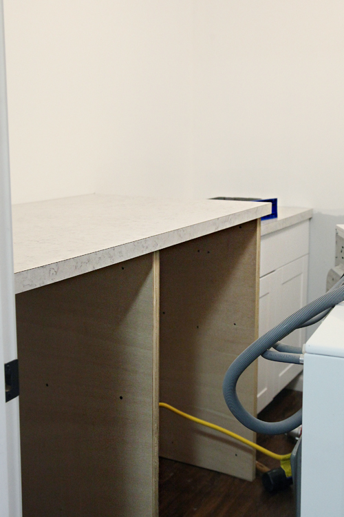 Laundry Room Update Lowering Hookups & Installing a Counter IHeart