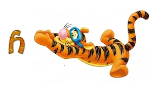 Abecedario de Tiger de Winnie the Pooh Buceando.