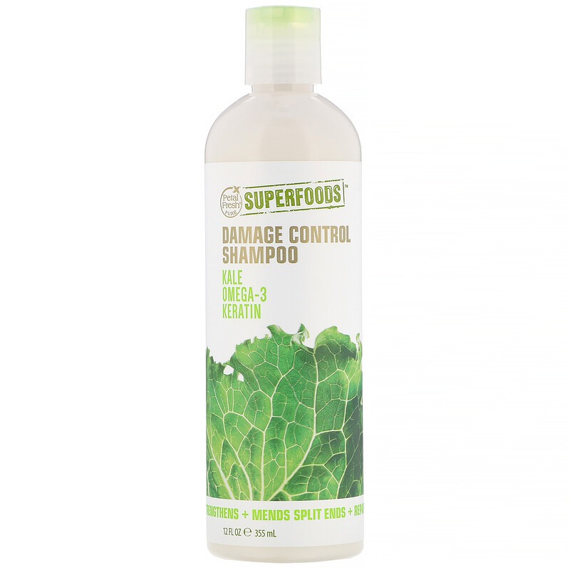 Petal Fresh, Pure, SuperFoods, Damage Control Shampoo, Kale, Omega 3 & Keratin, 12 fl oz (355 ml)