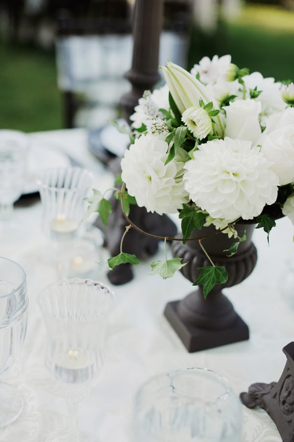 Black and White Wedding Centerpieces