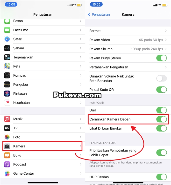 Cara Mematikan Mirror Kamera Depan di iPhone | PUKEVA