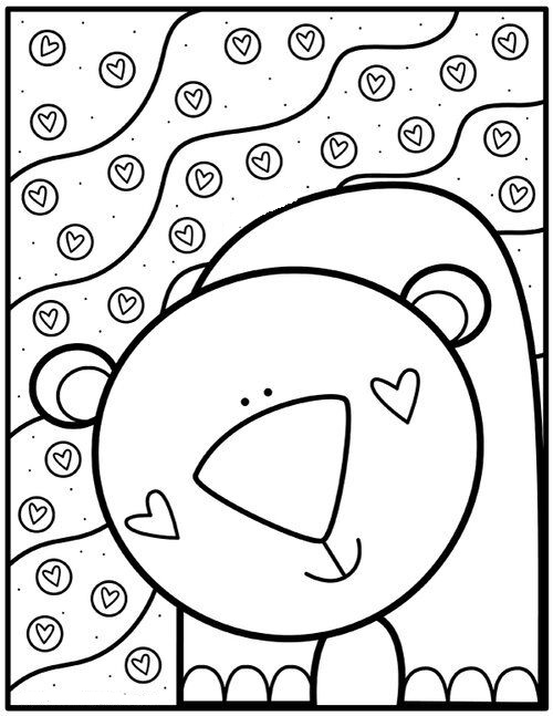 Tranh tô màu con gấu xinh