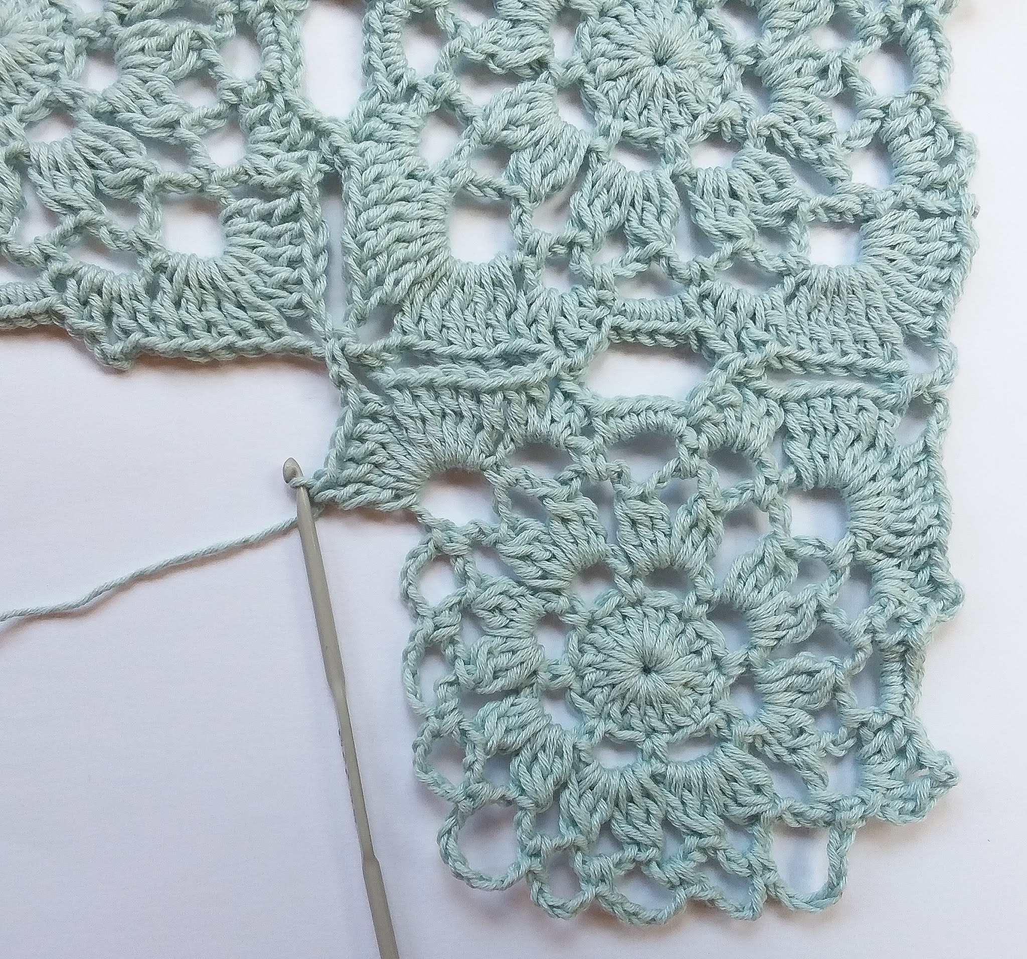 KristinesCrochets Flower Square Table Runner Free Crochet Pattern