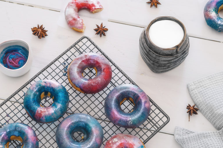 Baked Galaxy Doughnuts for a bright day