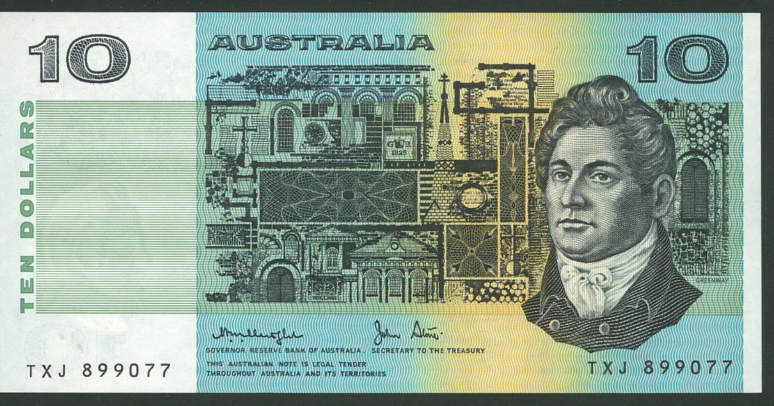 Australian Banknotes 10 Australian Dollars banknote 1979 Francis Greenway & Henry Lawson|World ...