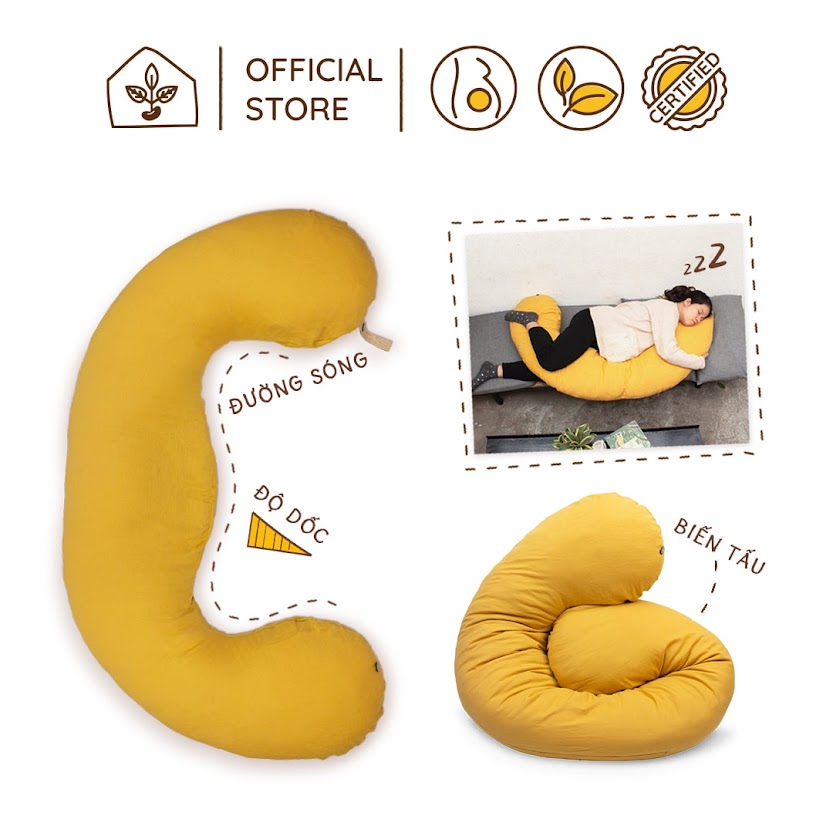 [A159] Gối dành cho bà bầu giảm đau lưng hiệu quả, mẹ bầu ngủ ngon giấc