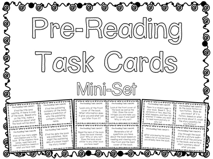 Reading Task Cards Printable