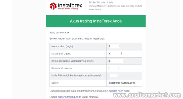data email pembuatan akun trading instaforex