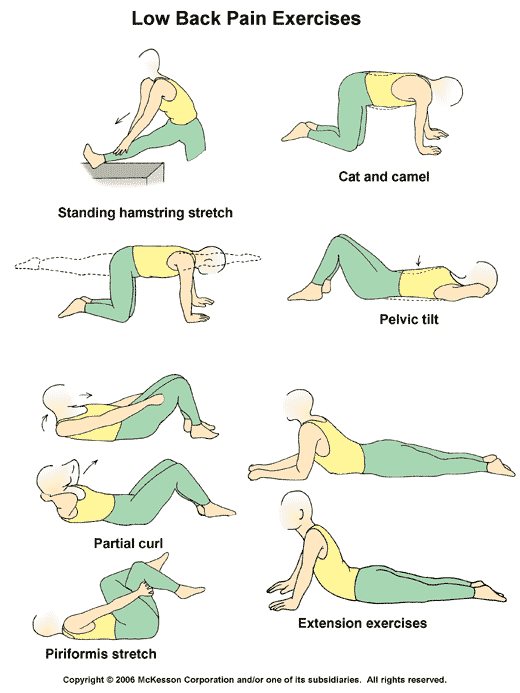 Low back pain -exam,test,treatment,exercise,advice.
