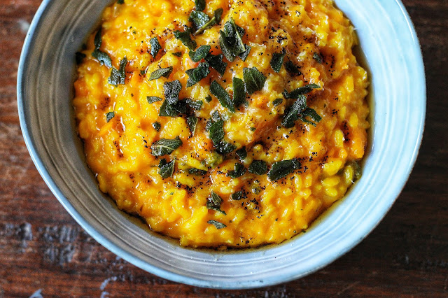 Creamy Baked Pumpkin Risotto with Sage
