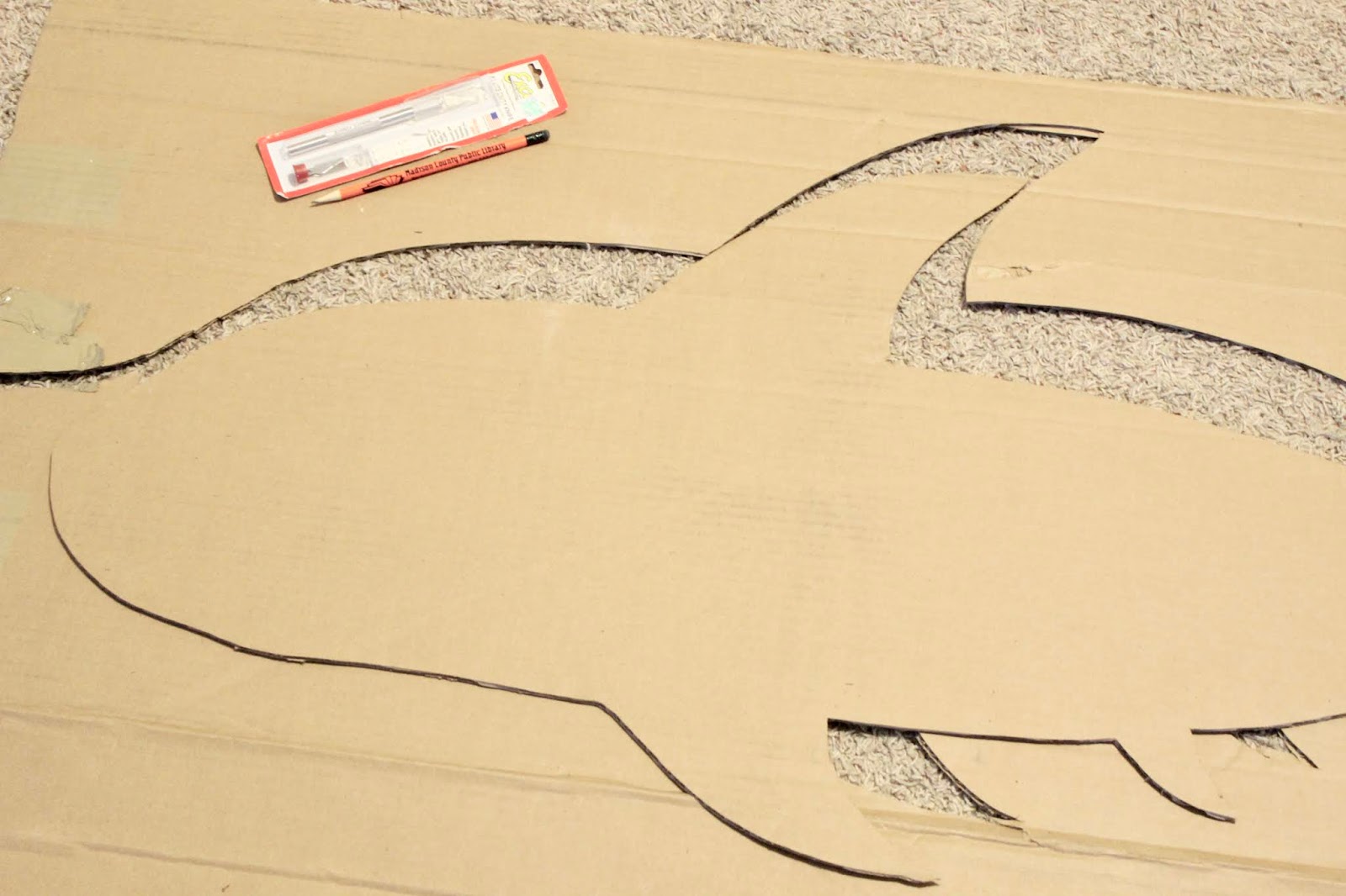 Easy Cardboard Shark Costume