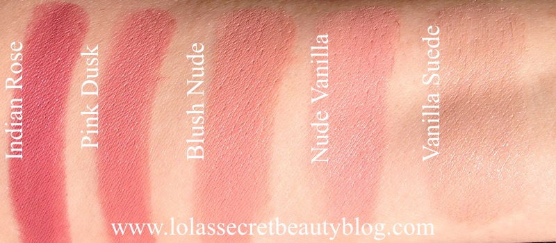 lola's secret blog: By Request: Tom Ford Beauty Lip Swatches in Indian Rose, Pink Blush Nude, Nude Vanilla & Vanilla