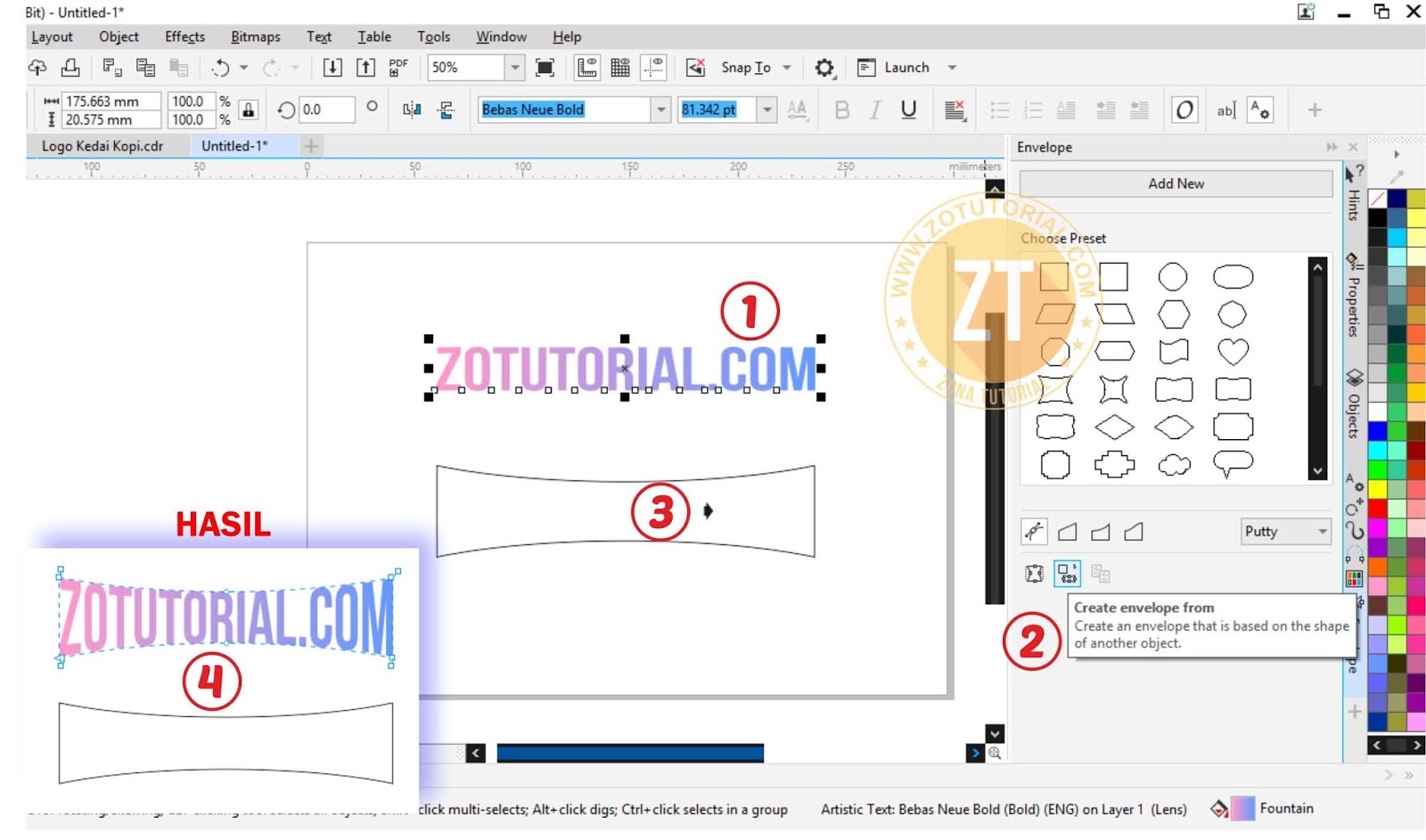 Cara Membuat Texttulisan Mengikuti Bentuk Objek Di Coreldraw Terbaru