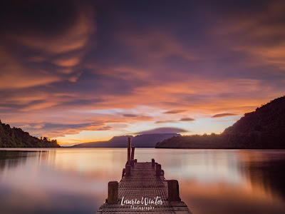 New Zealand, NZ, Lake Tarawera, Jetty, Sunrise, Rotorua