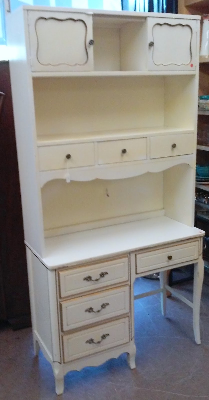 UHURU FURNITURE & COLLECTIBLES SOLD **REDUCED** French Provincial Desk with Hutch 70