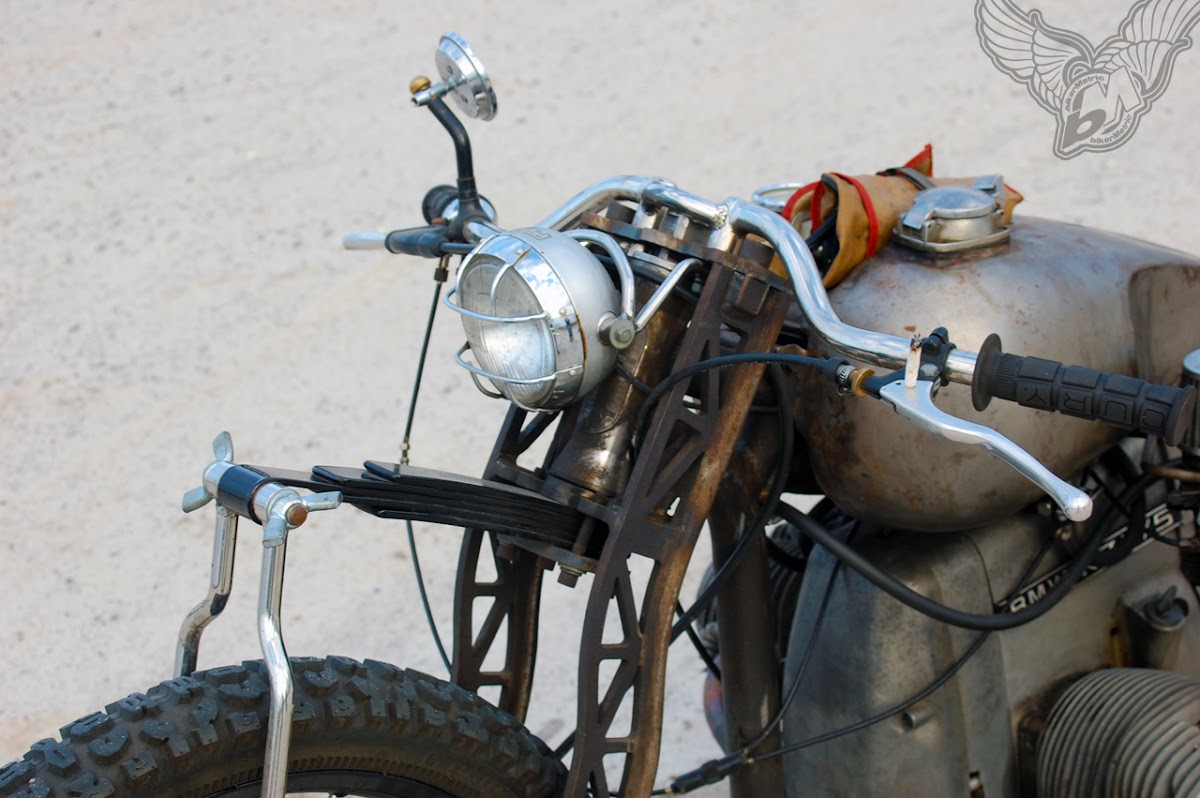 bmw bobber leaf spring front end detail | fna custom cycles