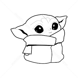 Super cute baby Yoda svg png jpeg AI EPS editable digital file download