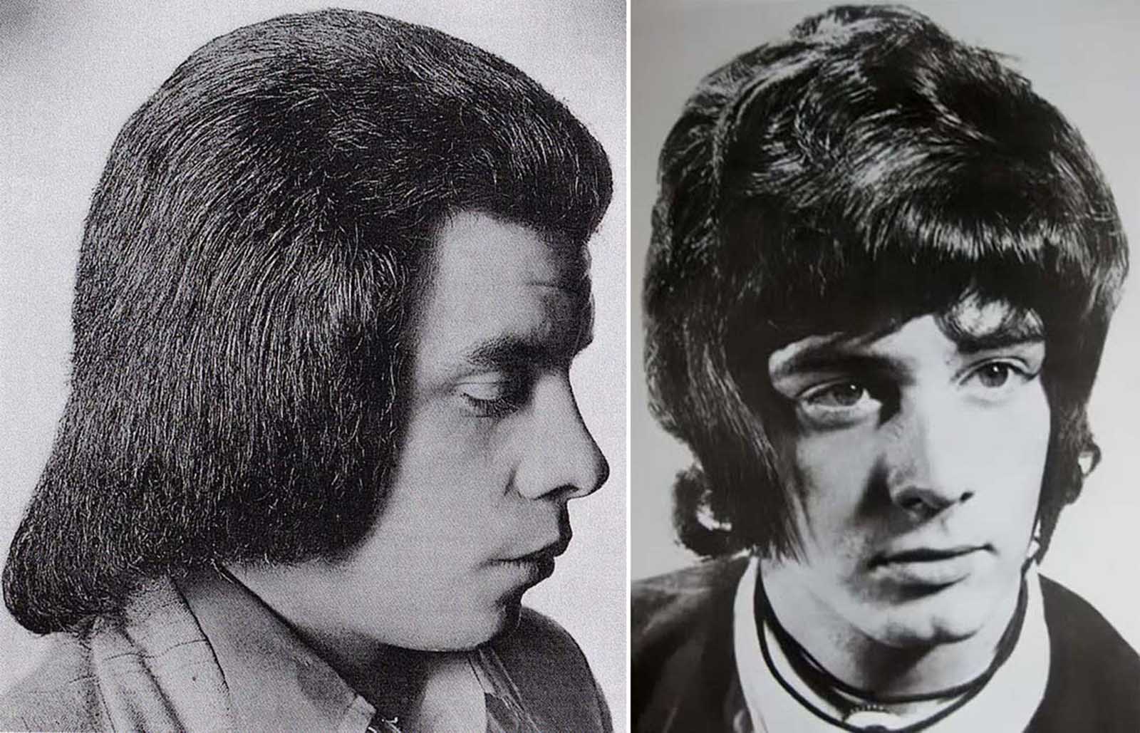 romantic men's hairstyle from the 1960s–1970s