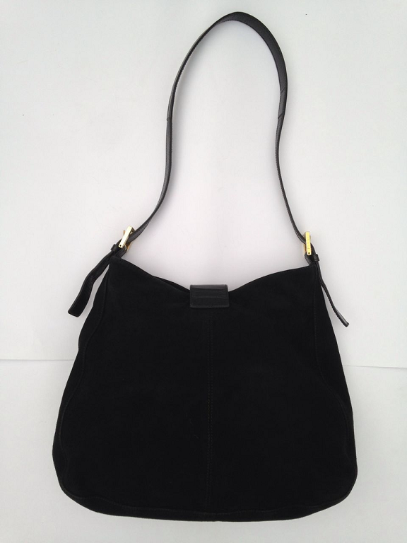 Truly Vintage: Authentic Fendi Shoulder Bag Black Suede Leather