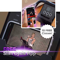 FREE Slim Cycle App with 10 free classes available to download on your own mobile device, image