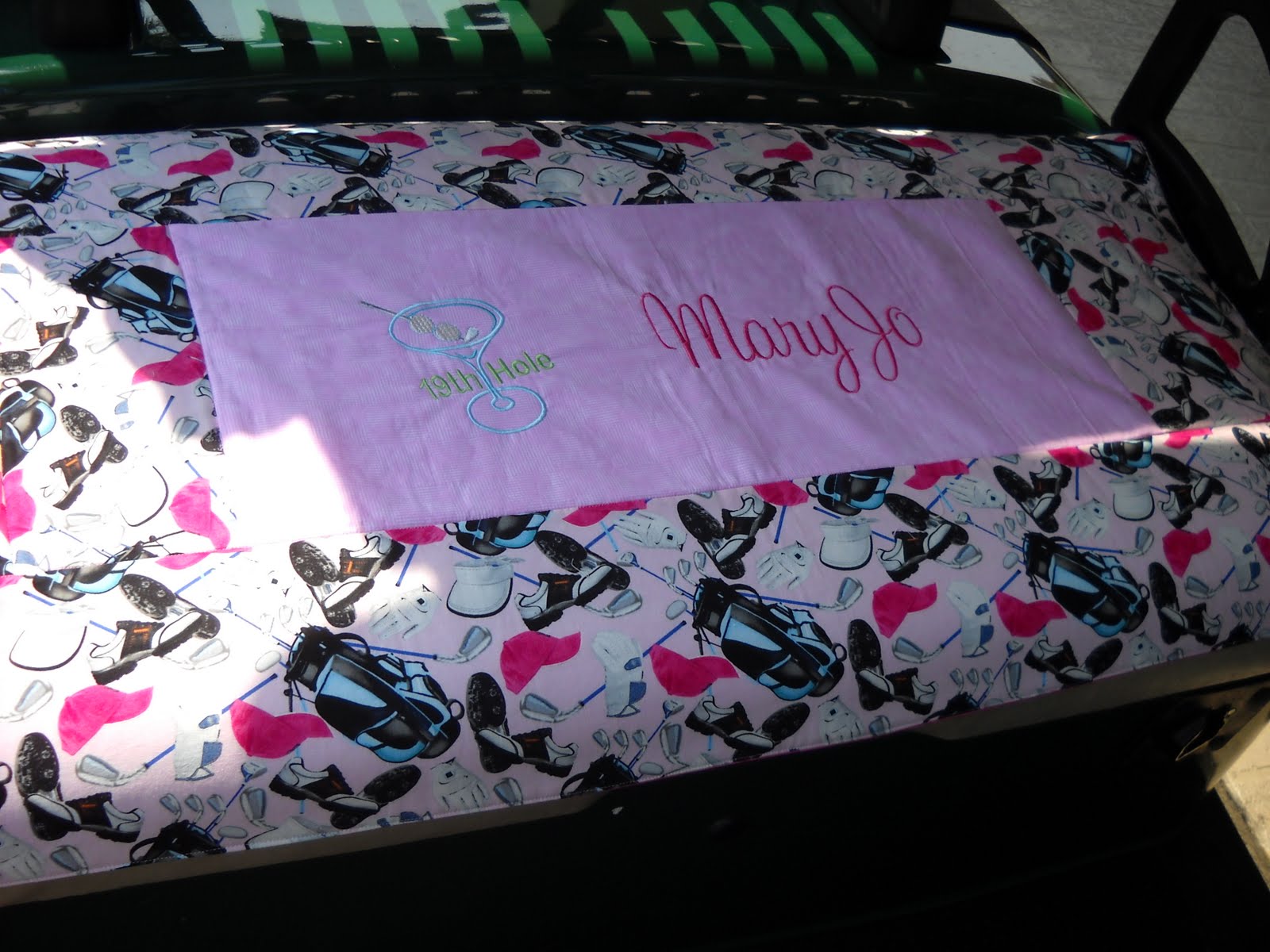 sew * berry * special ParTee Time! Golf Cart Seat Covers & Golf Towels