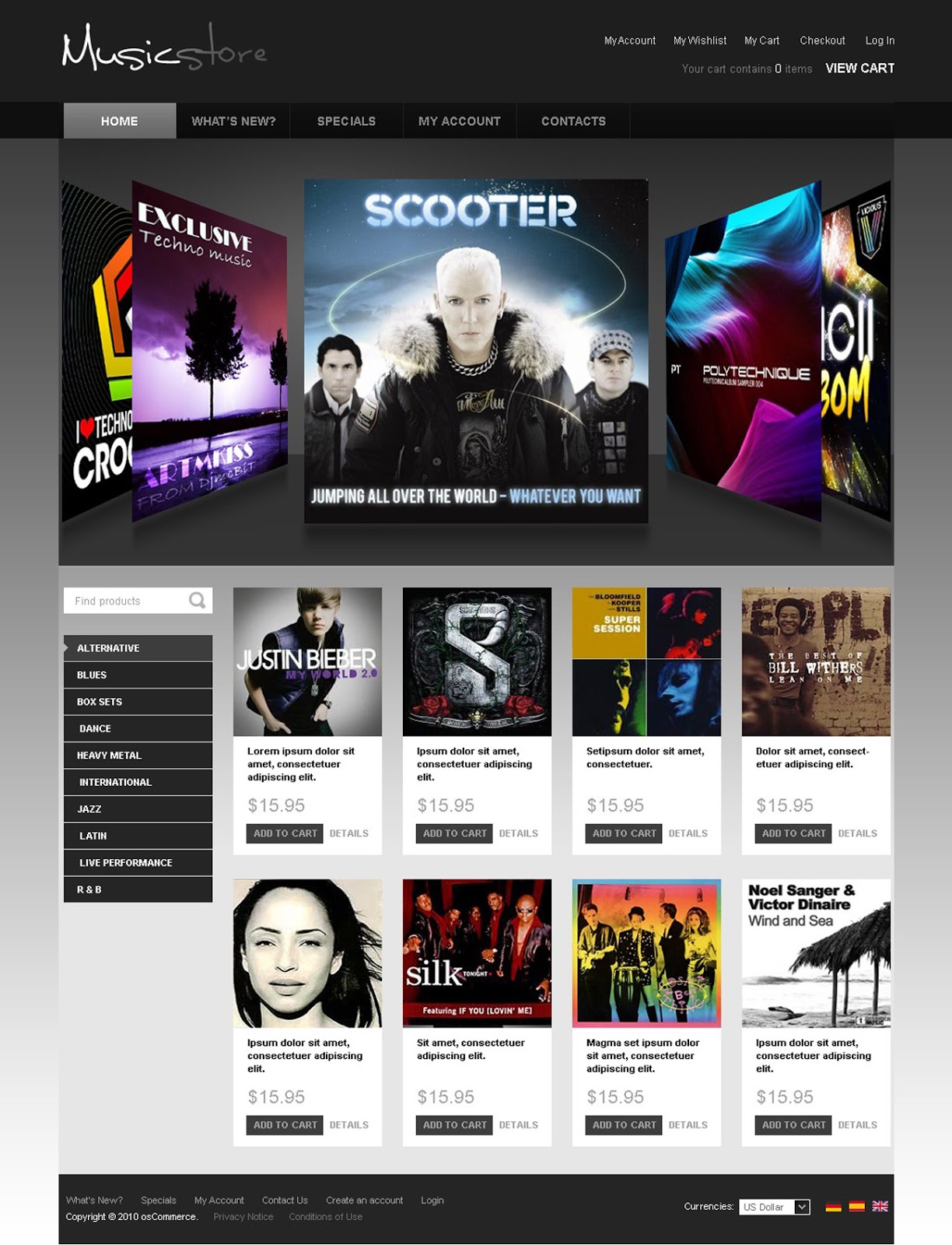 Музыкальные сайты 3. Веб дизайн для музыкальной группы.