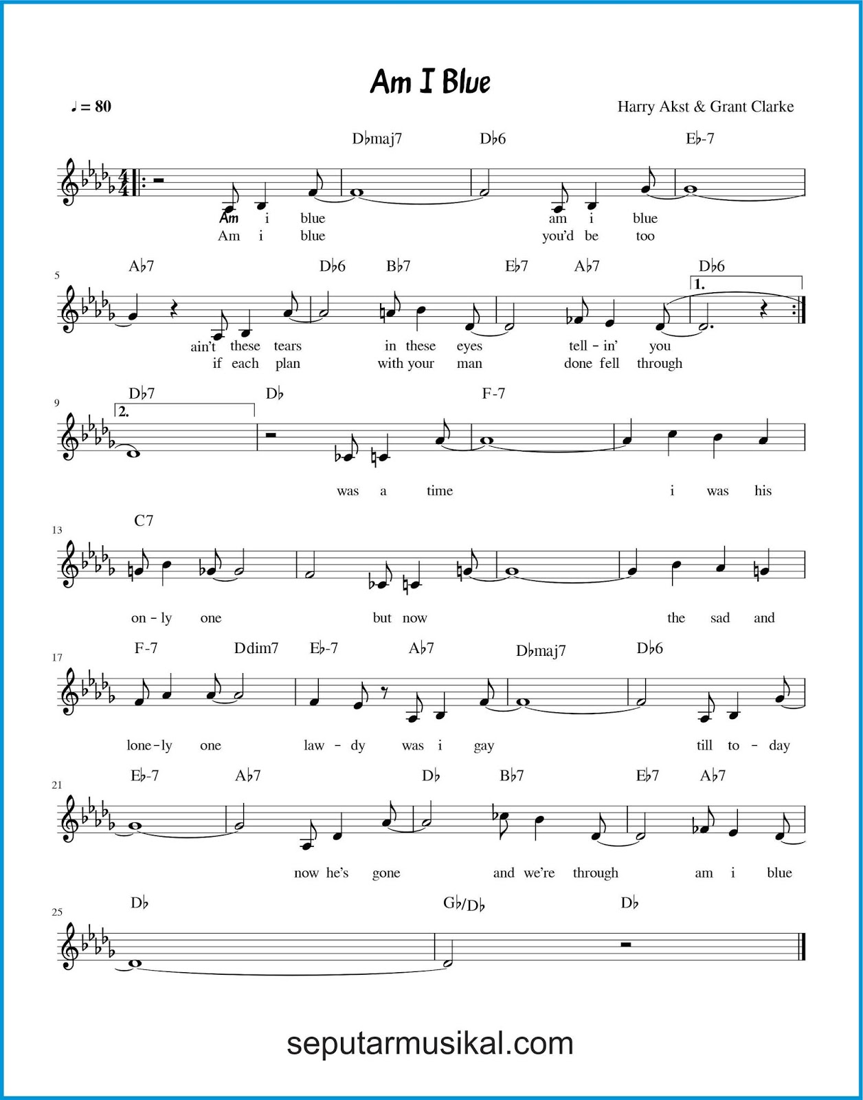 Chord Lagu Am I Blue SEPUTAR MUSIK