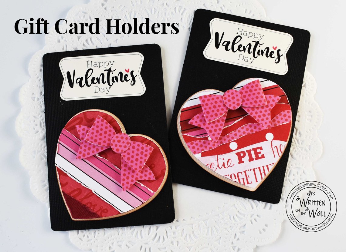 It's Written on the Wall Shabby Chic Valentine HeartsGift Card Holder
