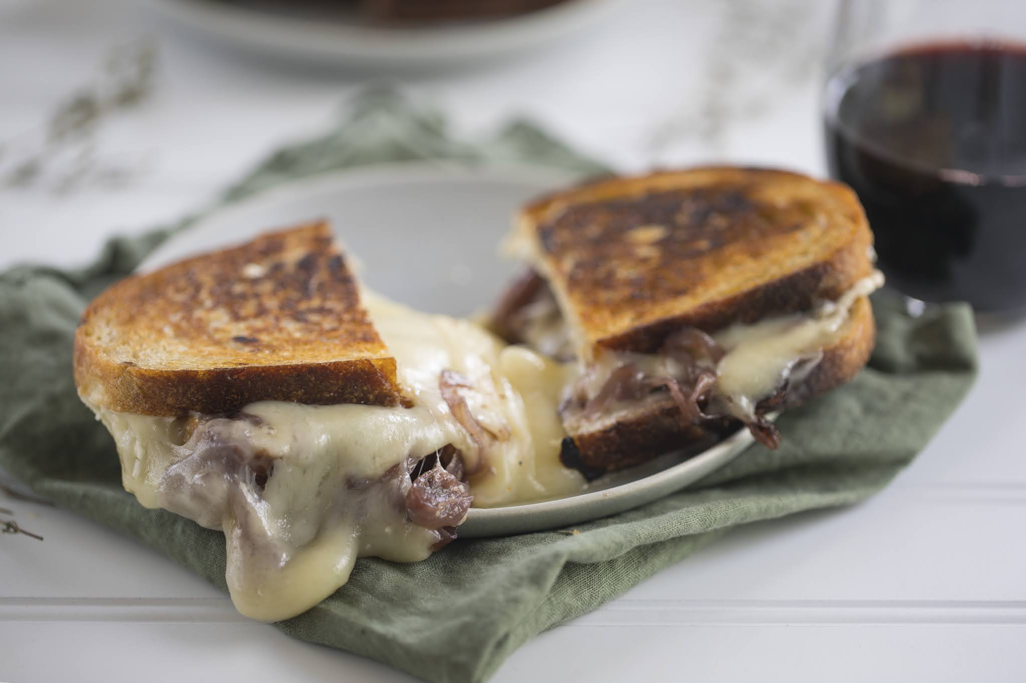 Kylee's Kitchen Grilled cheese and wine