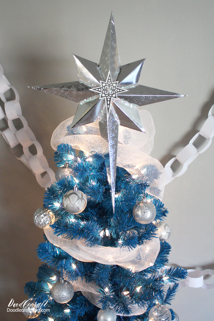 Homestreet Christmas Star Tree Topper 14cm Metal Wire Glitter Gold